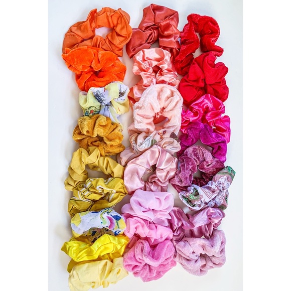 mix Accessories - NEW 25 Warm Toned Hair Scrunchies Mixed Assortment